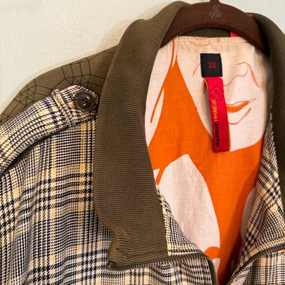 Massive Revolution Jacket Men 3X Green Plaid Reversible Full Zip Pockets Outdoor - Picture 8 of 16